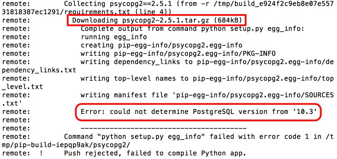 Download psycopg2报错